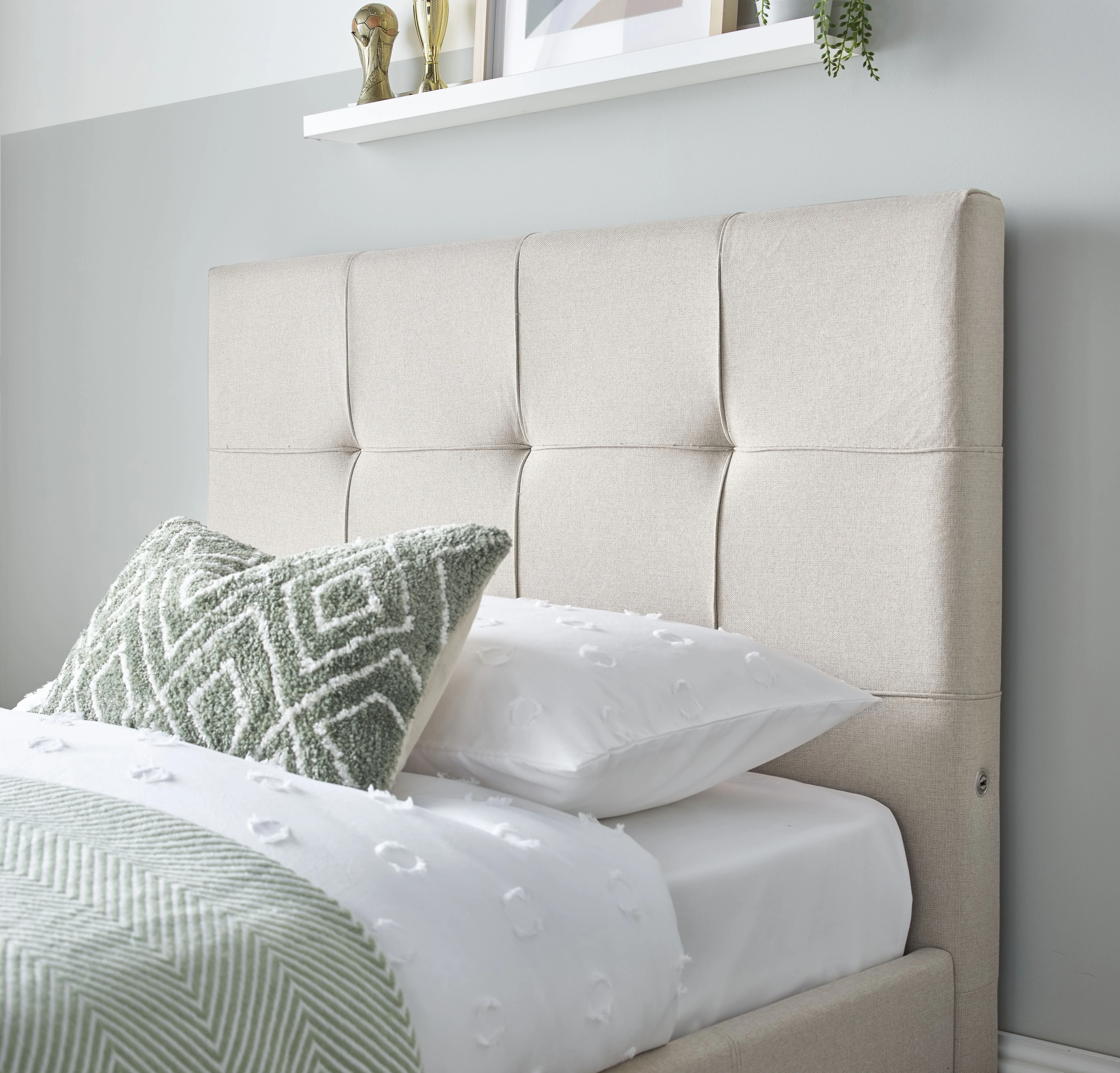 Alpha Manual Single TV Bed In Light Stone - Image 5