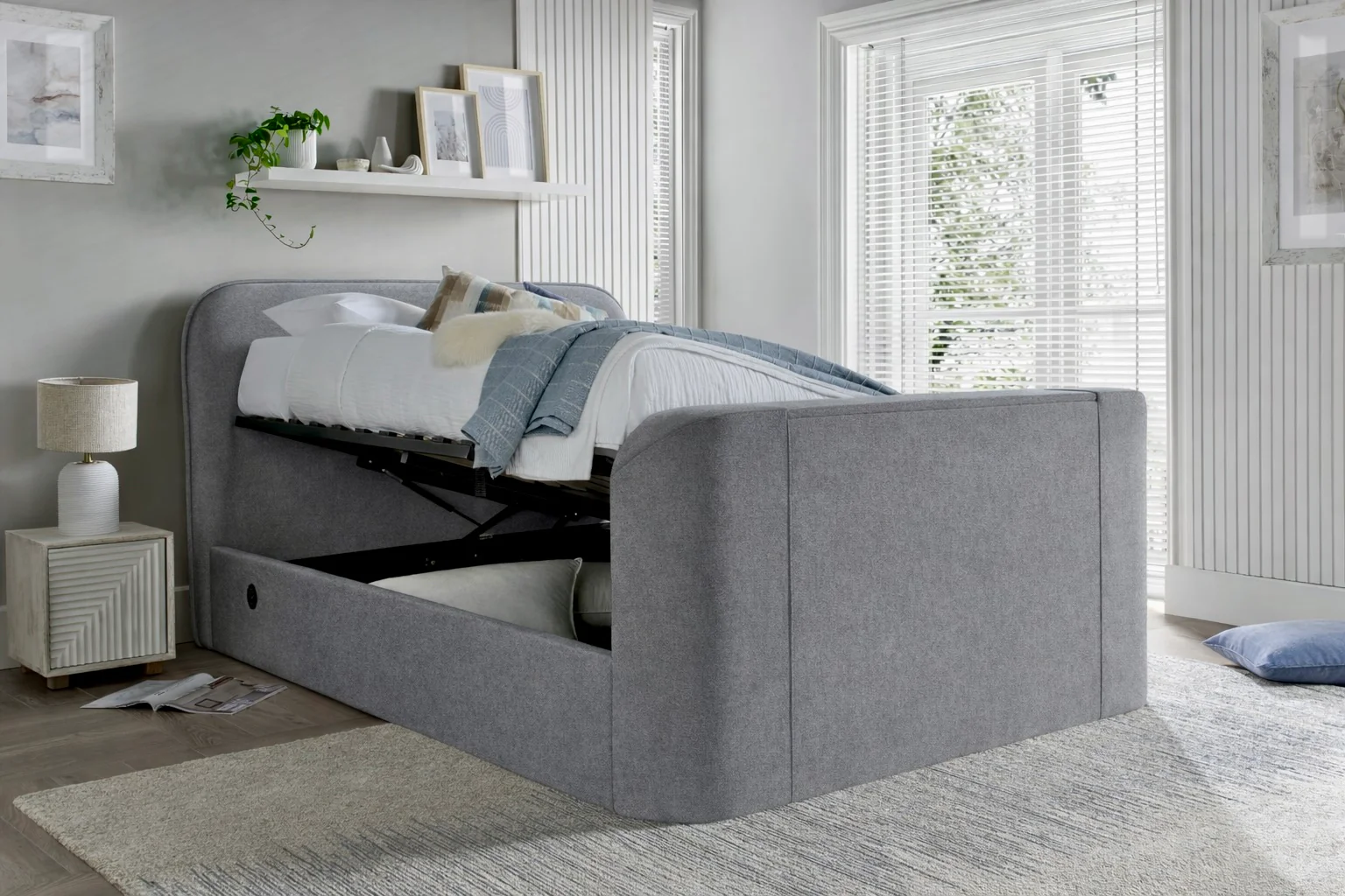 Arla Ottoman TV Bed in Luxury Grey - Image 3