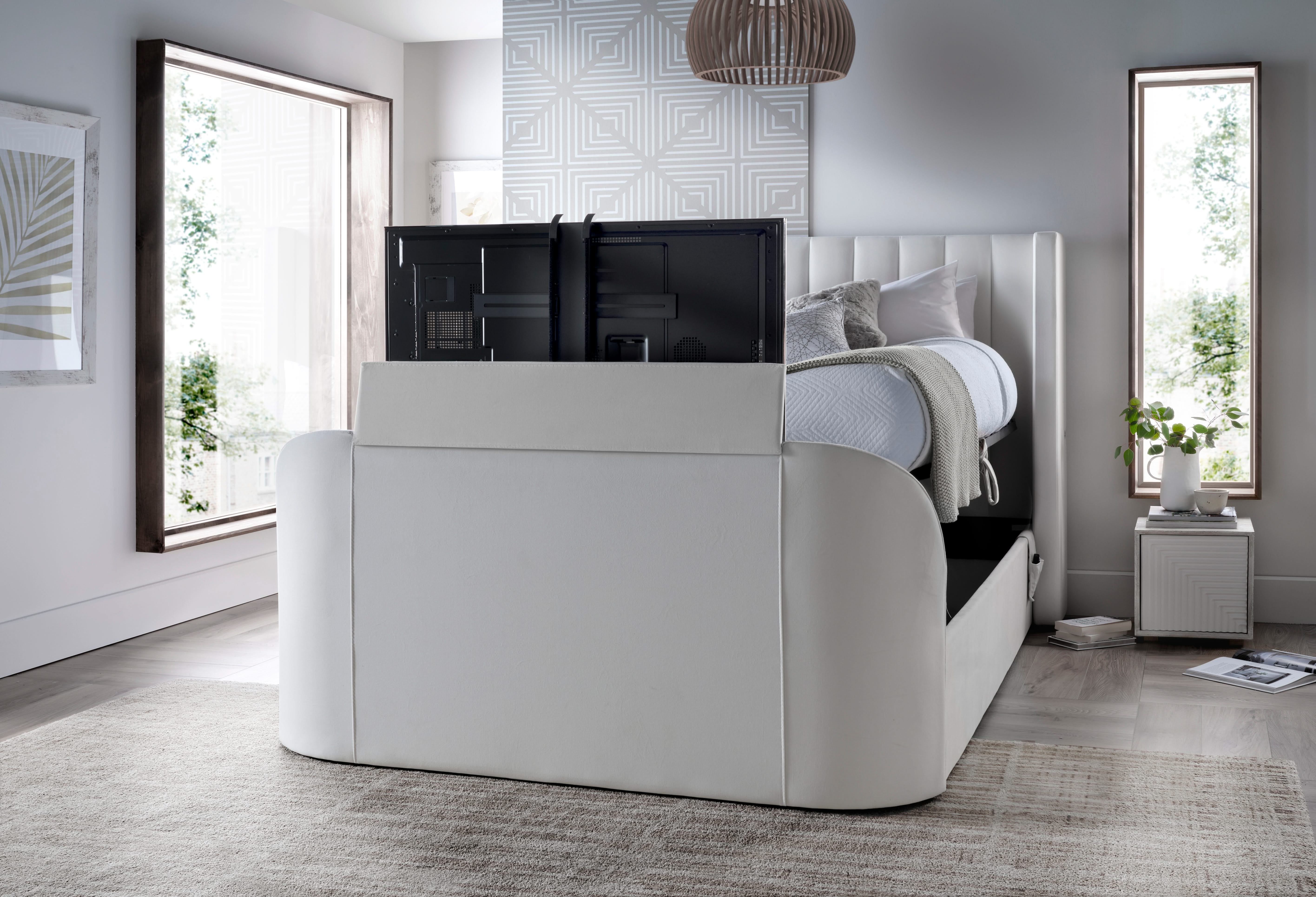 Astra Ottoman TV Bed in Cream Velvet - Image 5