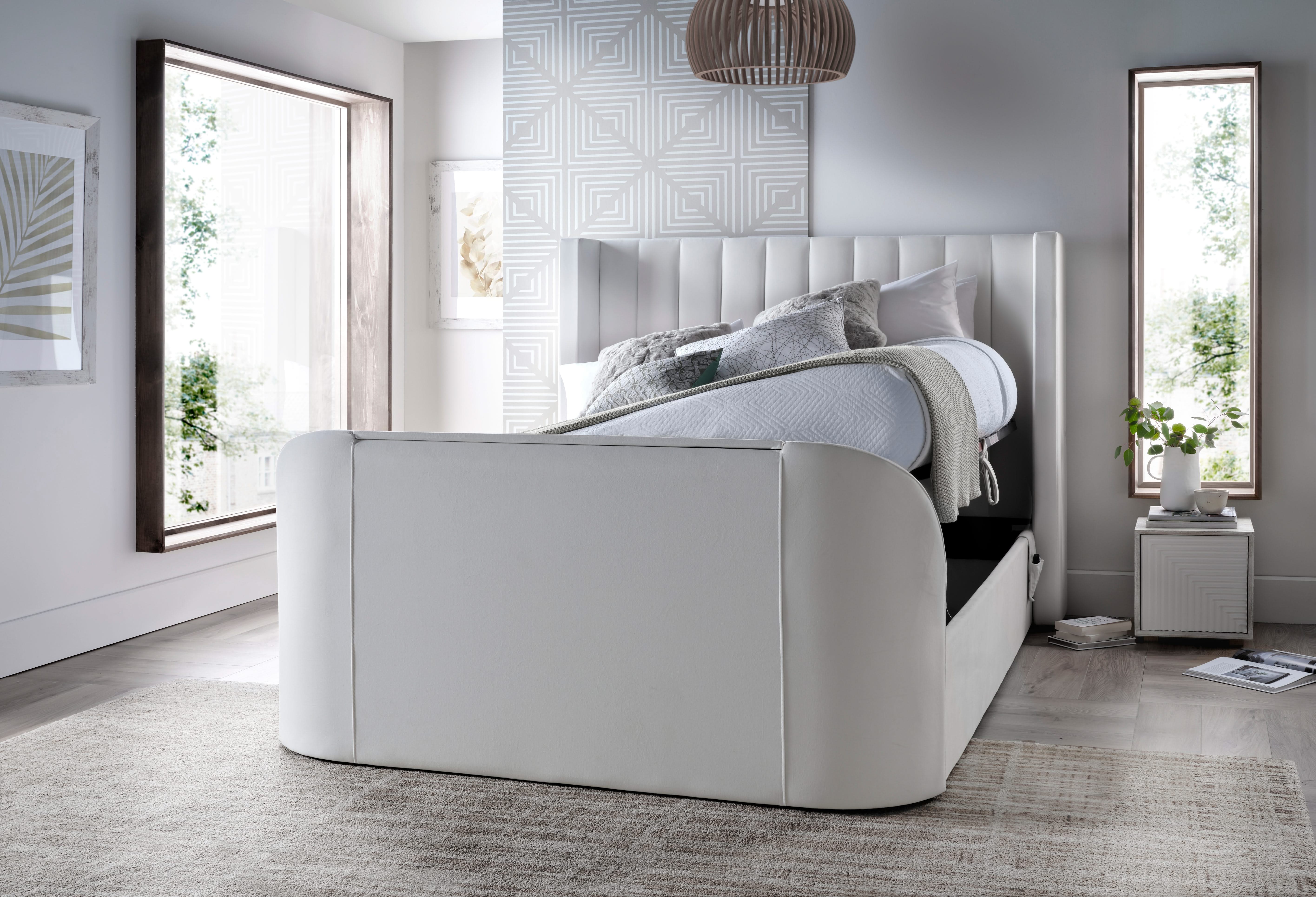 Astra Ottoman TV Bed in Cream Velvet - Image 8