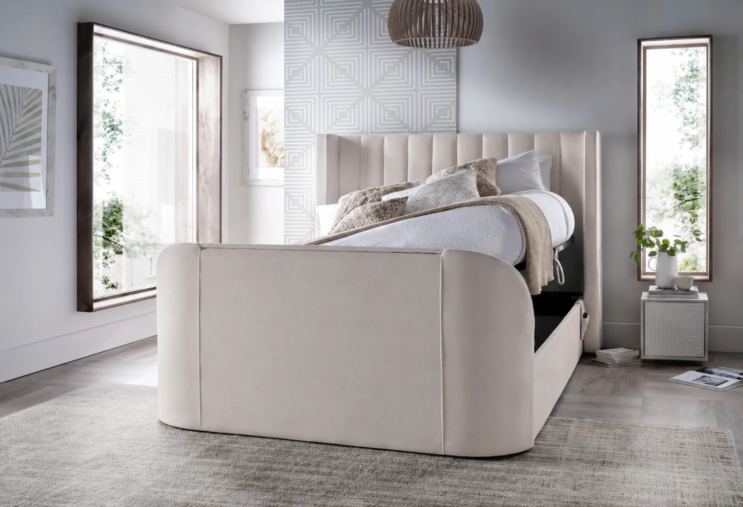Astra Ottoman TV Bed in Soft Cream - Image 3