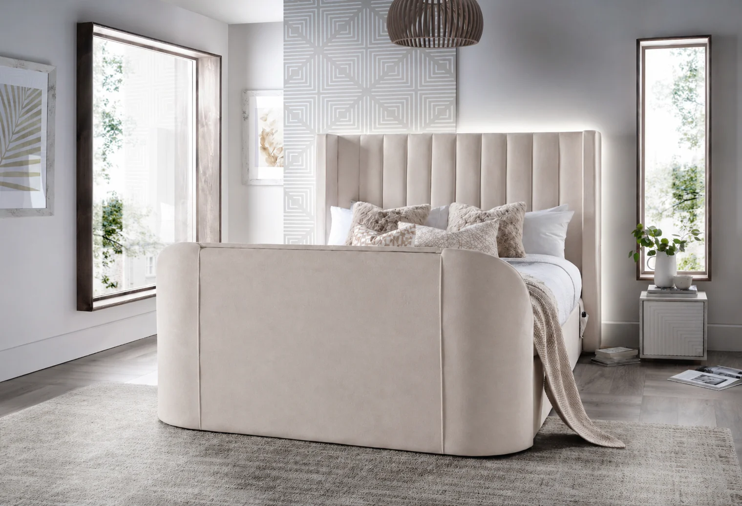 Astra Ottoman TV Bed in Soft Cream - Image 6