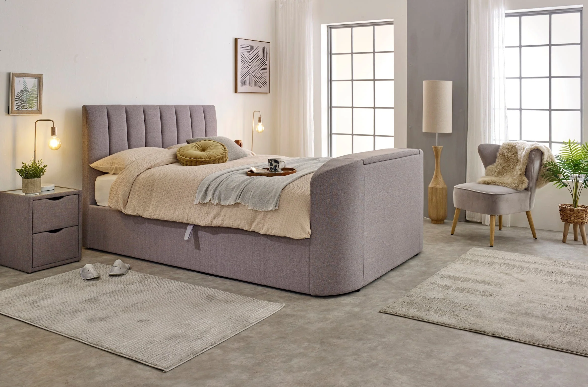 Capella Ottoman TV Bed  in Steel Grey - Image 6