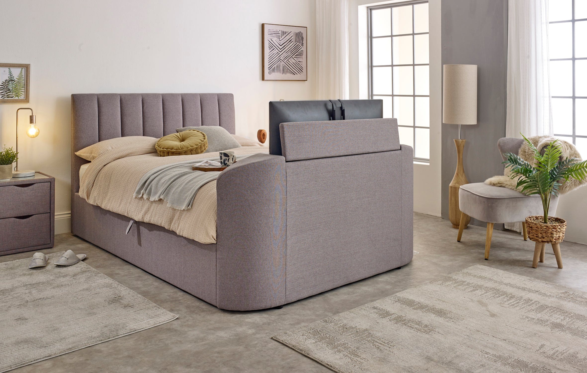 Capella Ottoman TV Bed  in Steel Grey - Image 7