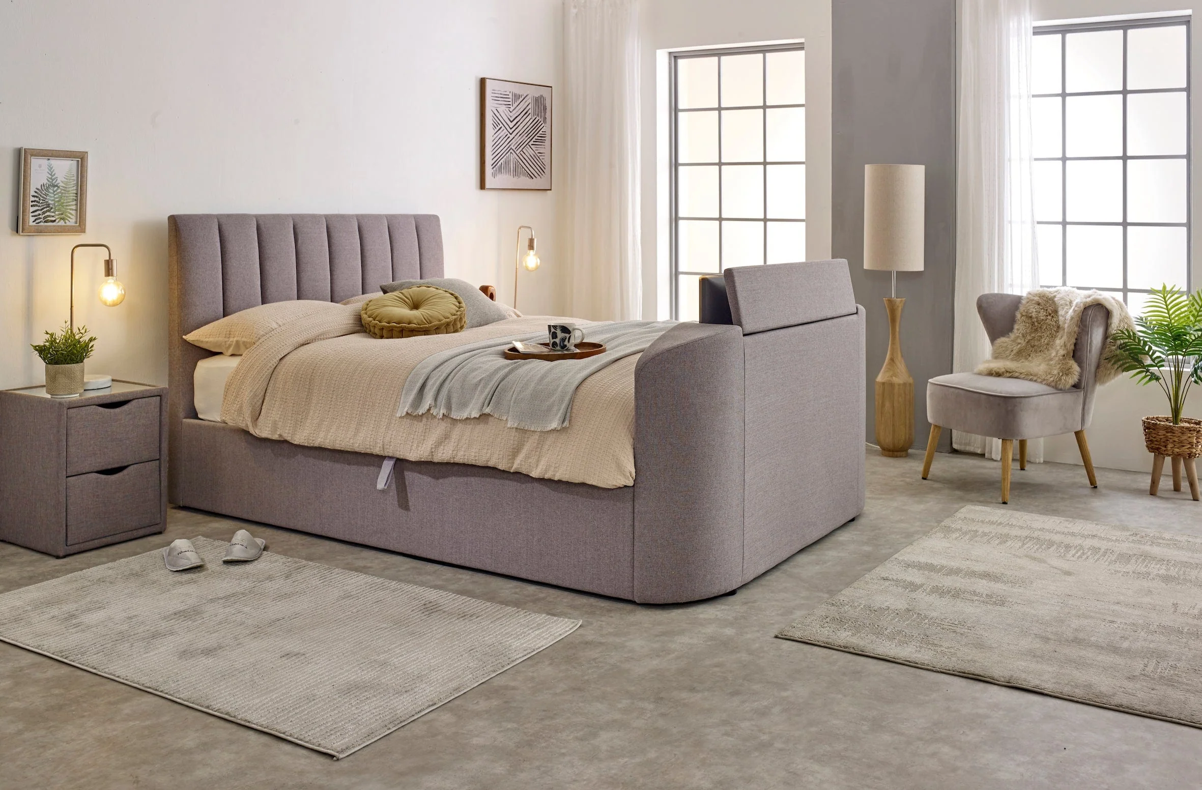 Capella Ottoman TV Bed  in Steel Grey - Image 9