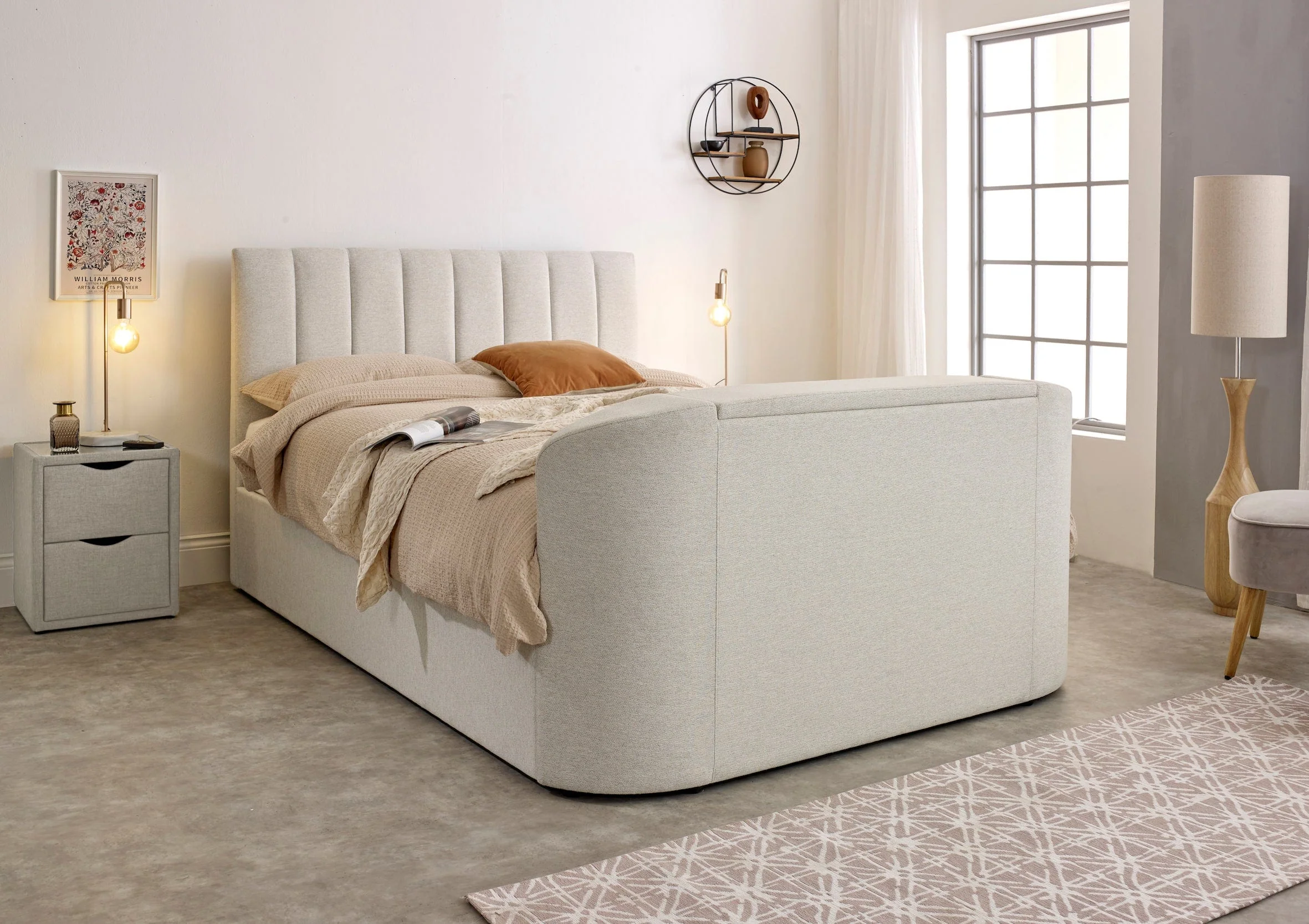 Capella Ottoman TV Bed in Pebble Stone - Image 6