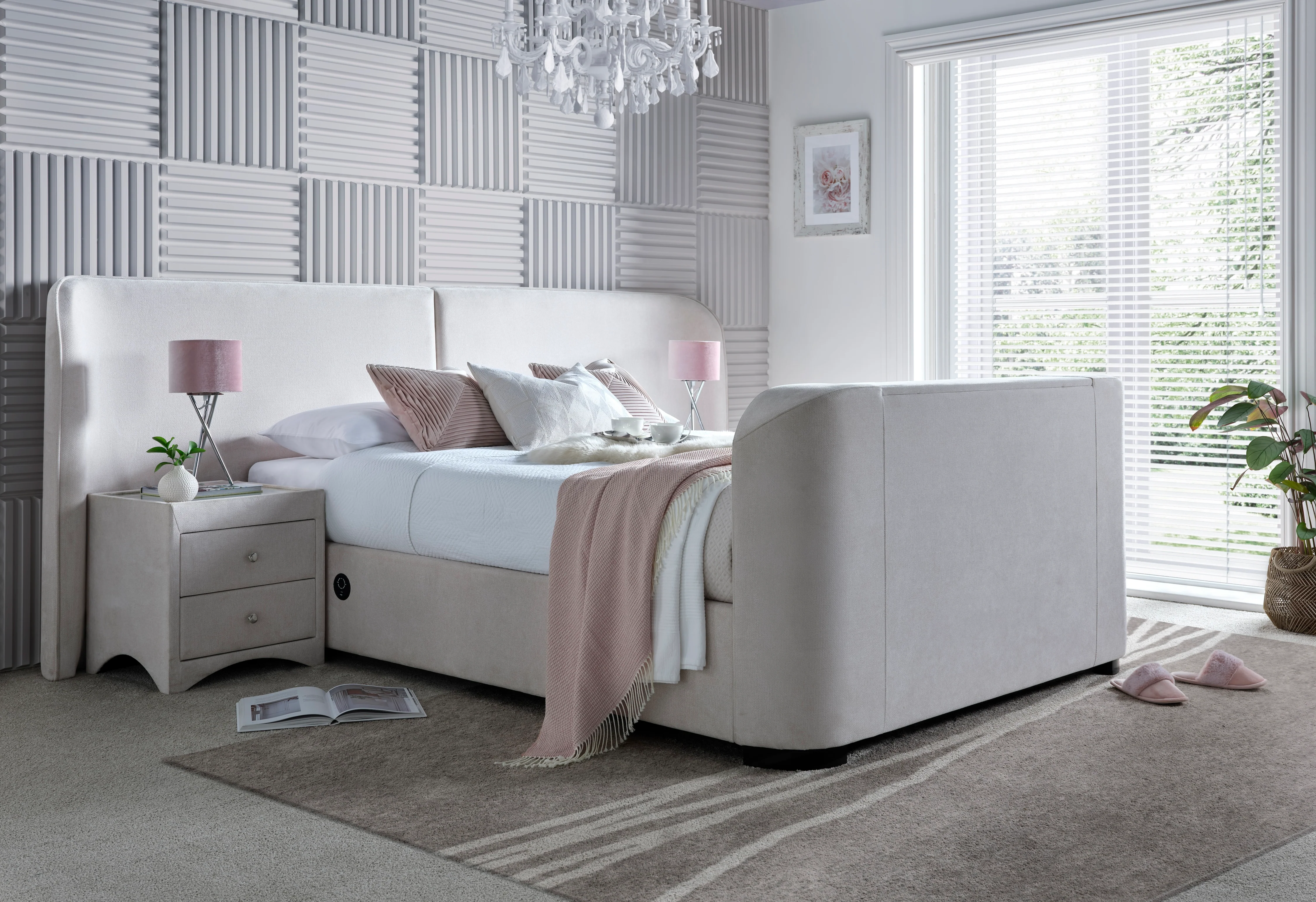 Condor Ottoman TV Bed in Luxury Cream - Image 4