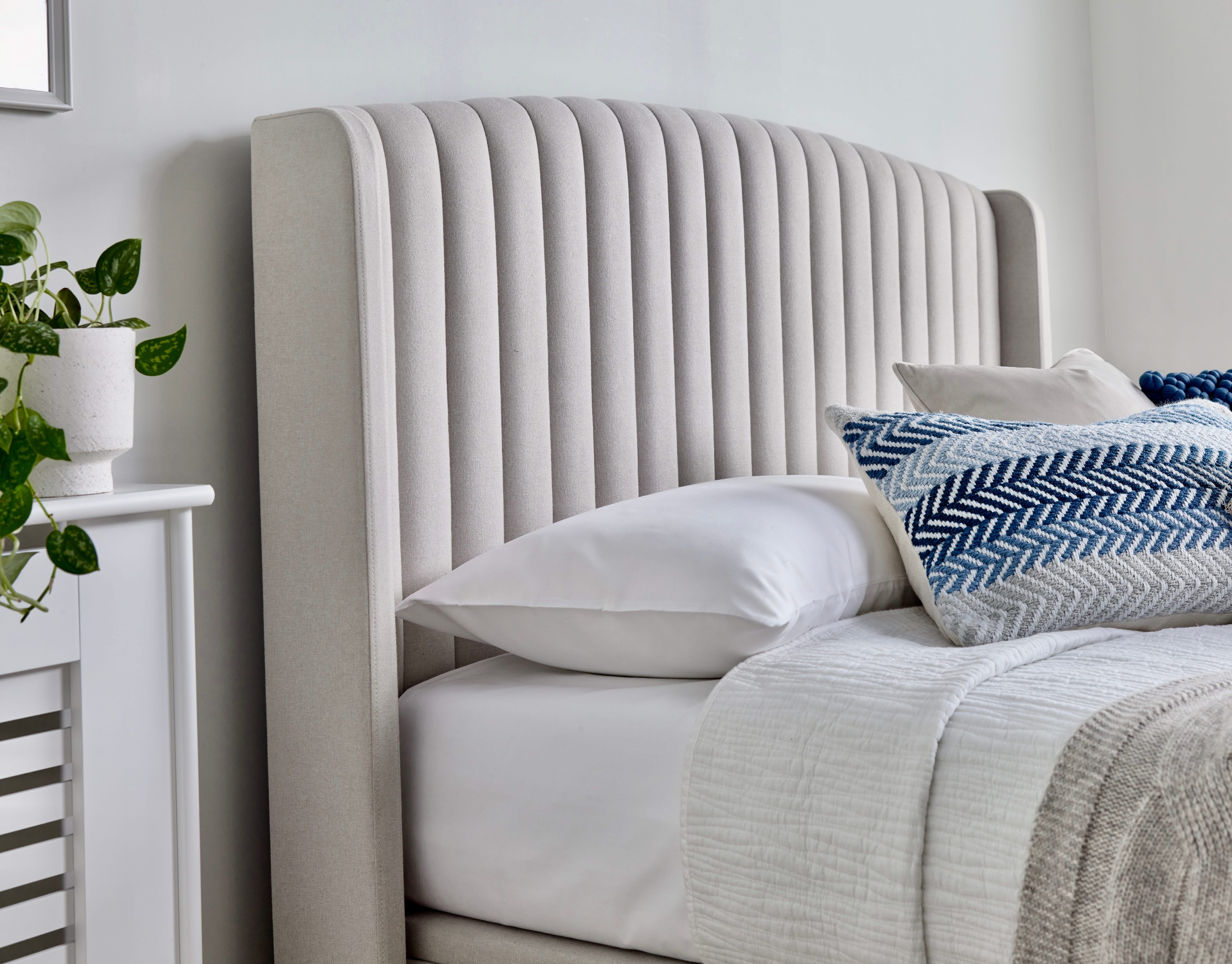 Essence Ottoman Storage TV Bed in Natural Cream Fabric - Image 8