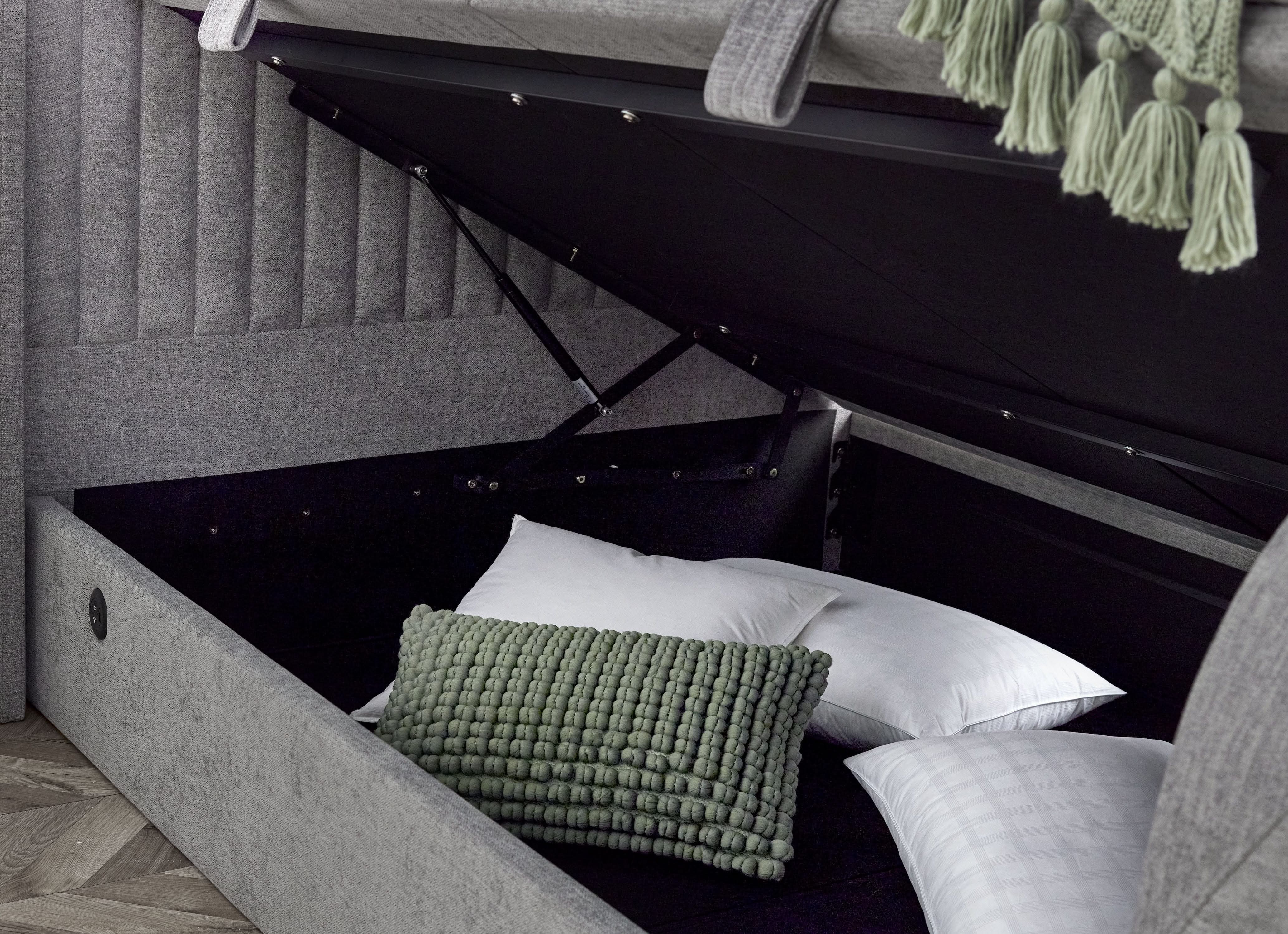 Essence Ottoman Storage TV Bed in Grey Fabric - Image 6