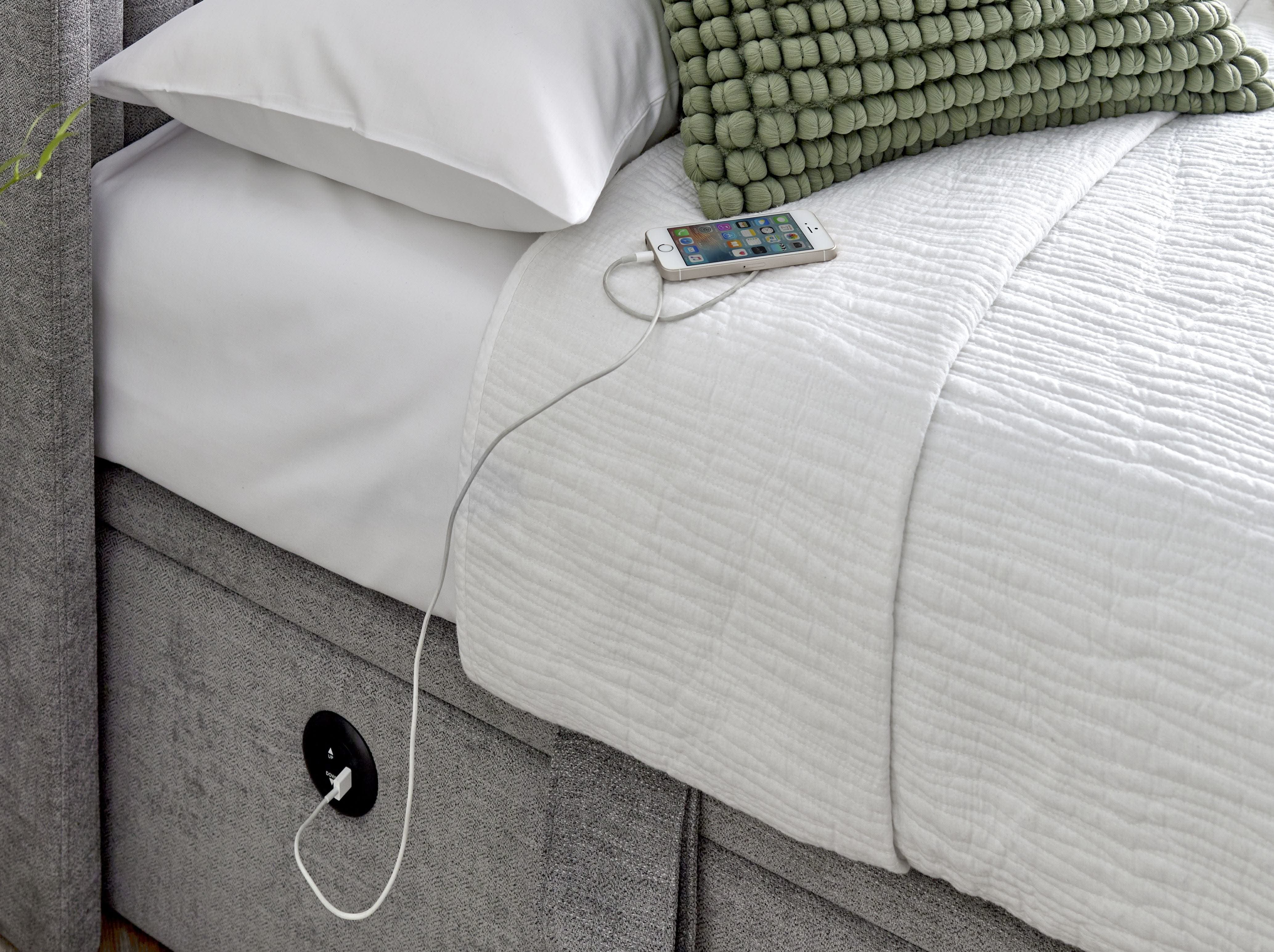 Essence Ottoman Storage TV Bed in Grey Fabric - Image 8