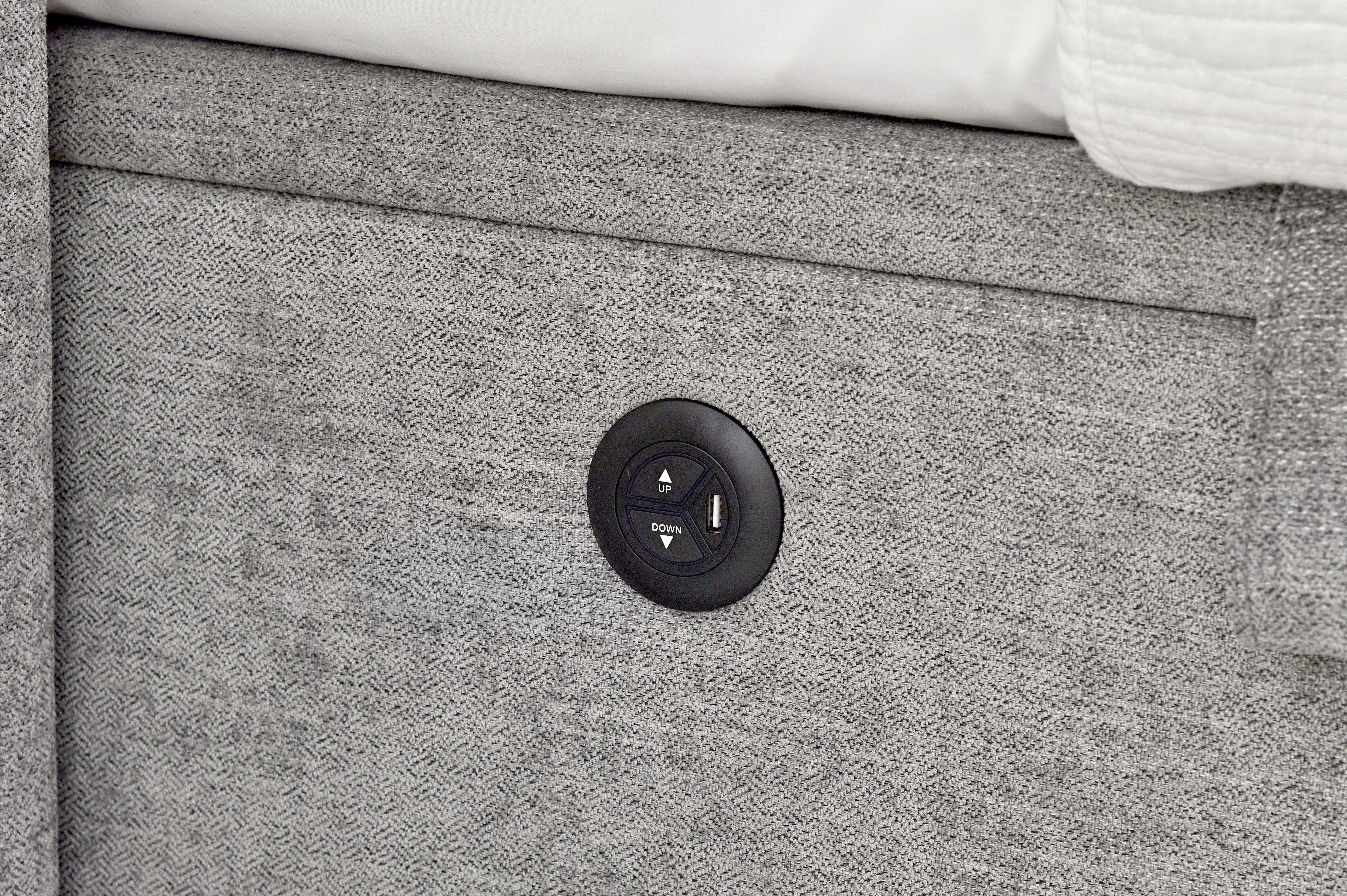 Essence Ottoman Storage TV Bed in Grey Fabric - Image 9