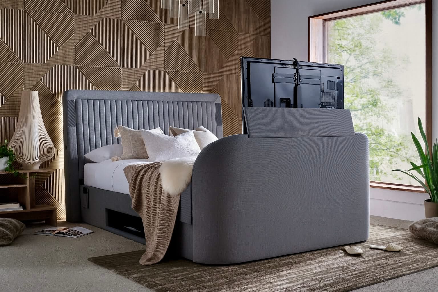 Immerse True Sound 5.1 Ottoman TV Bed in Carbon Grey - Image 3