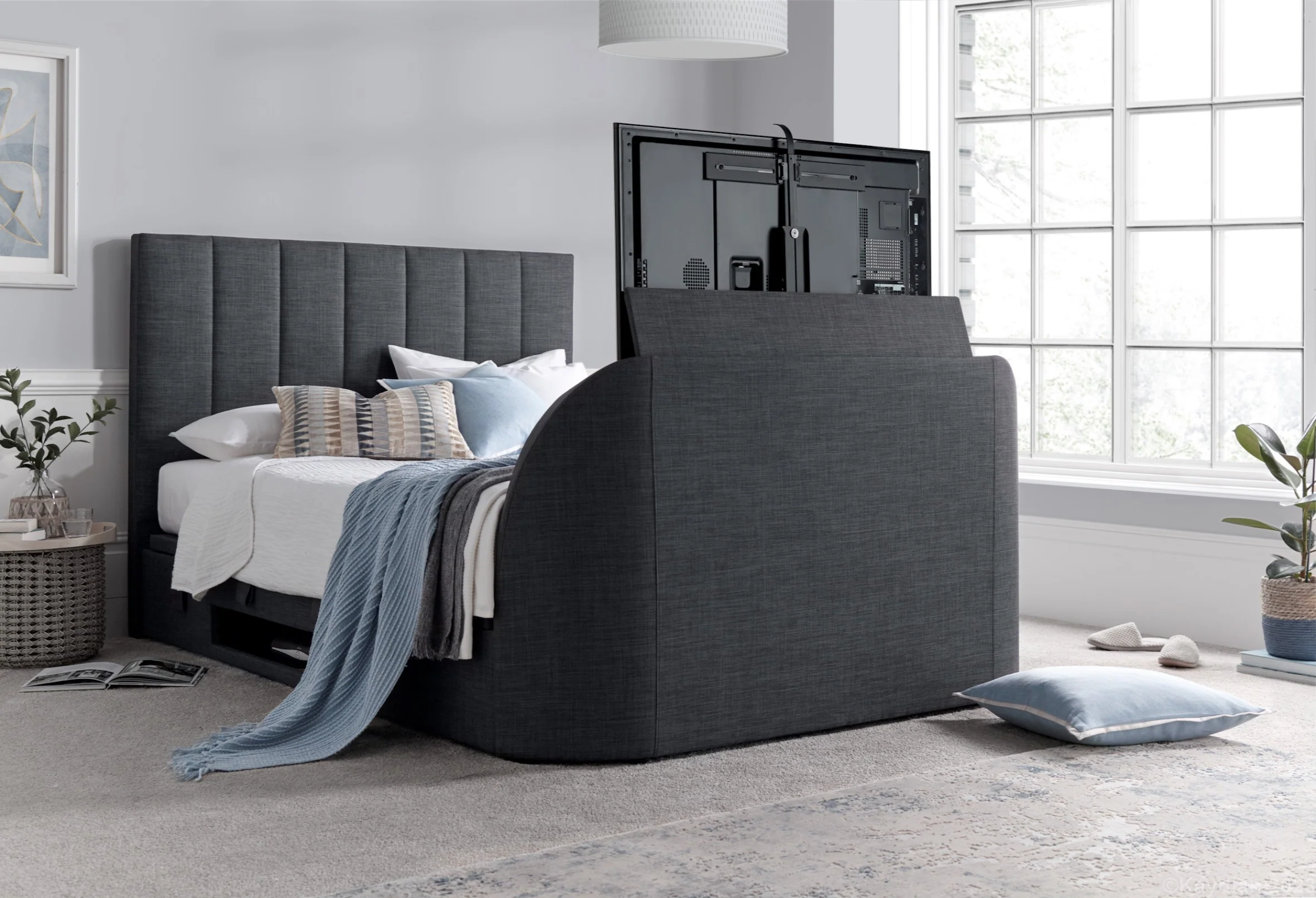 Medway TV Bed Grey - Image 5