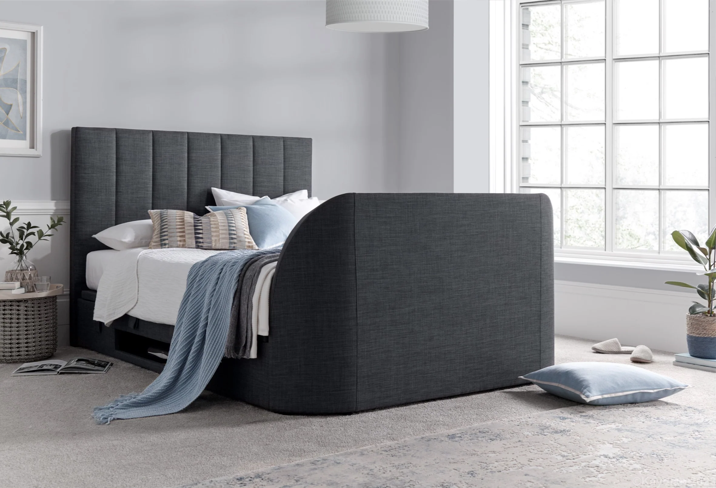 Medway TV Bed Grey - Image 6