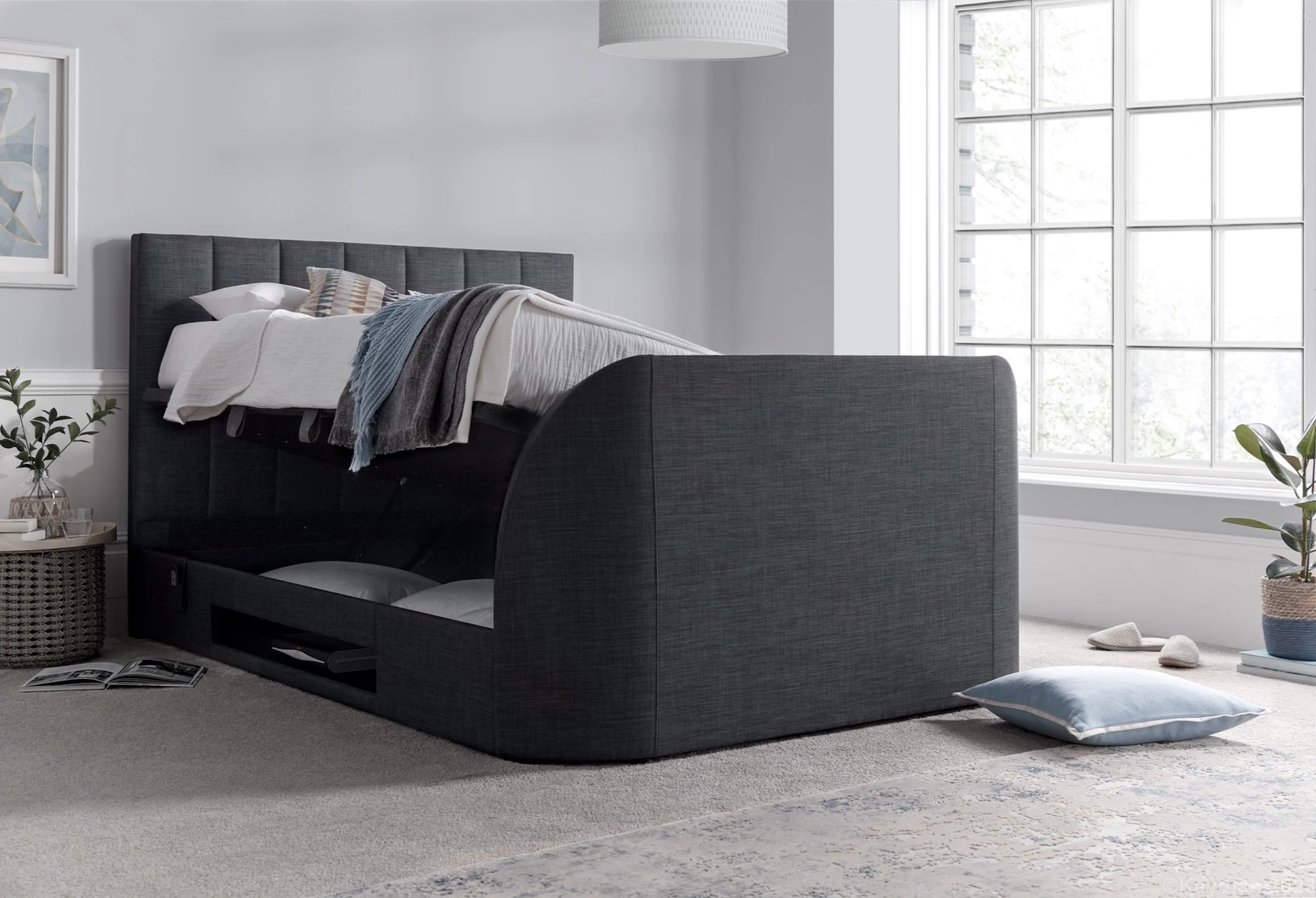 Medway TV Bed Grey - Image 7