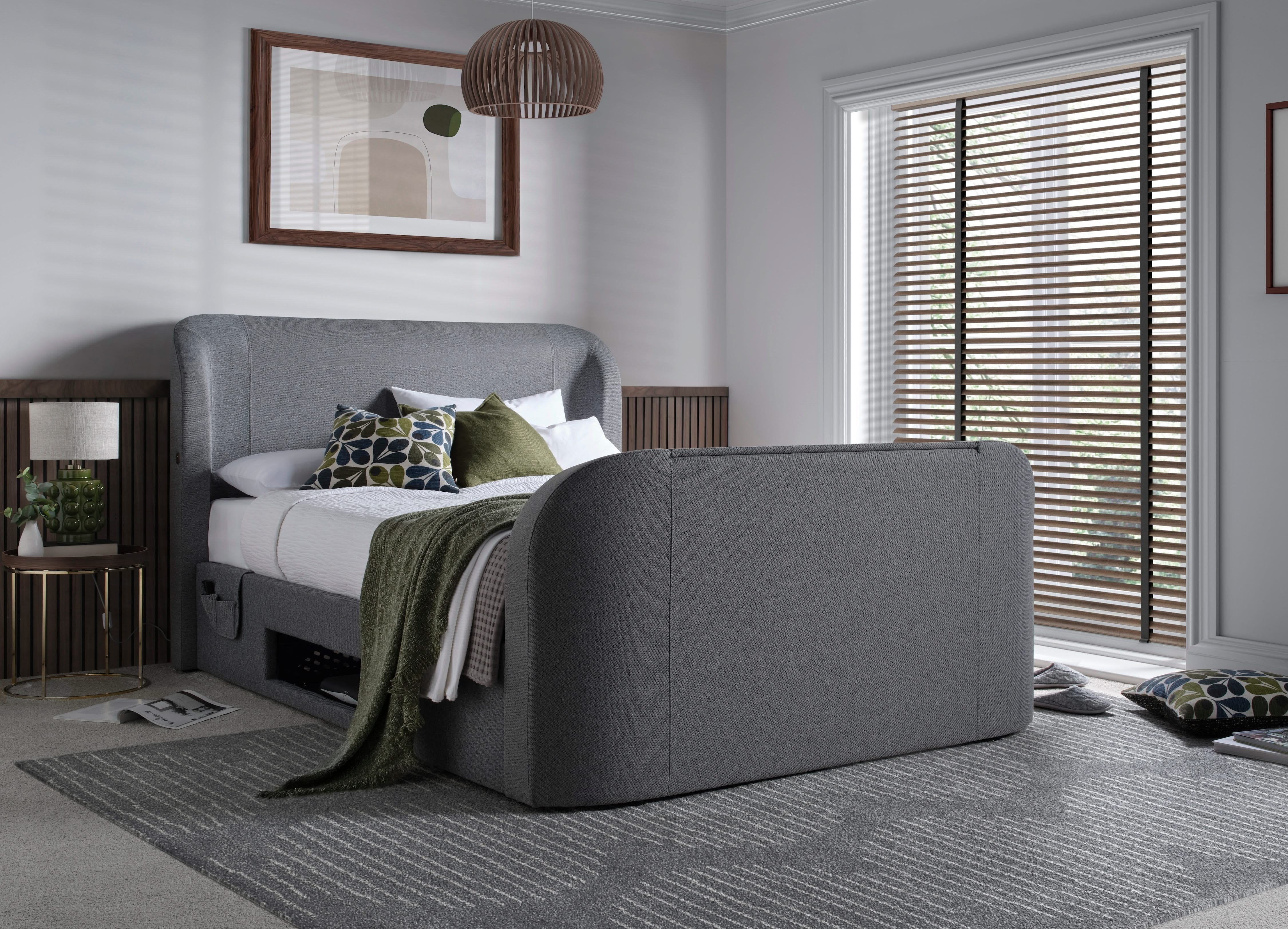 Monarch True Sound 5.1 Ottoman TV Bed in Smoke Grey - Image 3