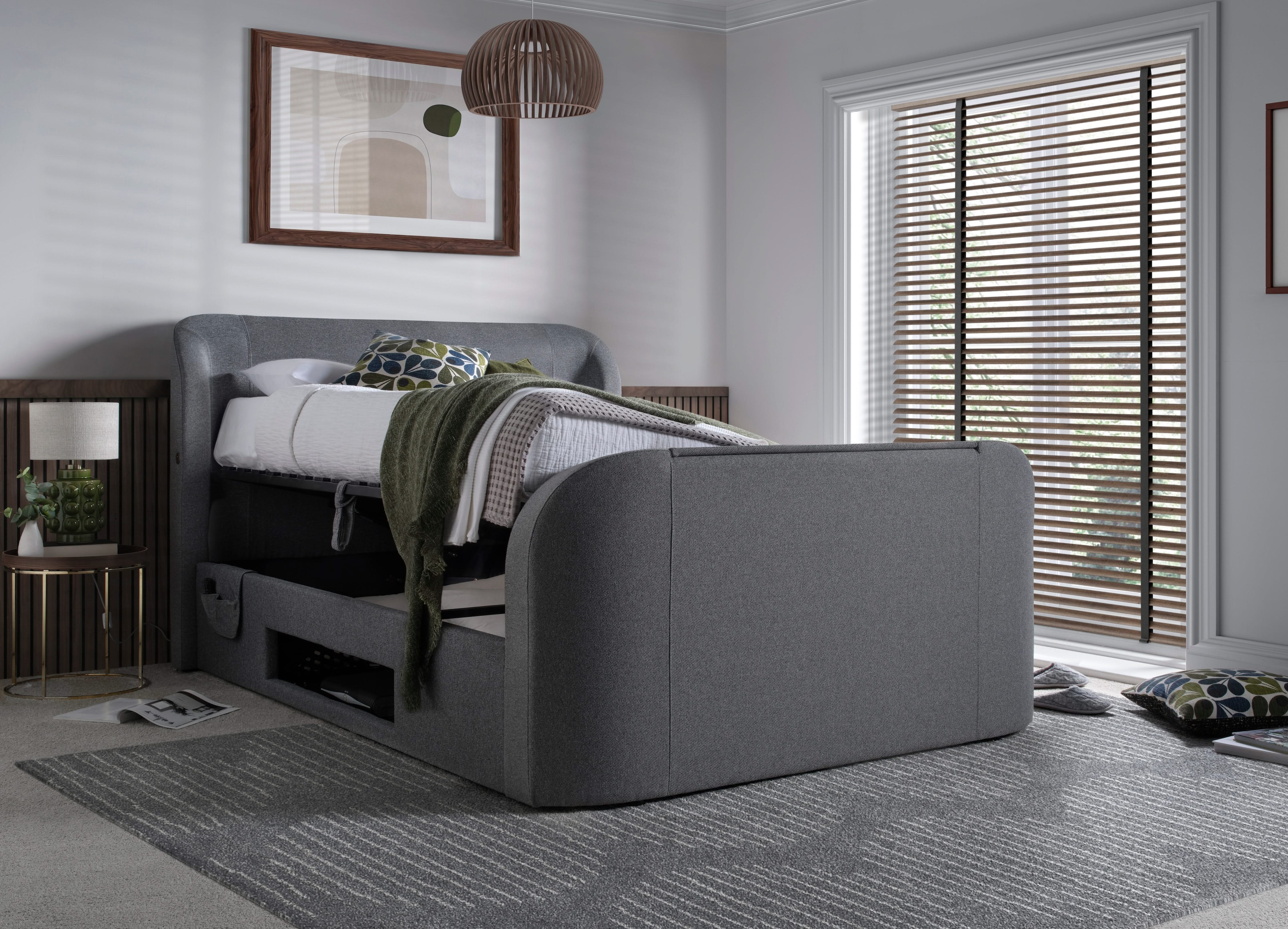 Monarch True Sound 5.1 Ottoman TV Bed in Smoke Grey - Image 5