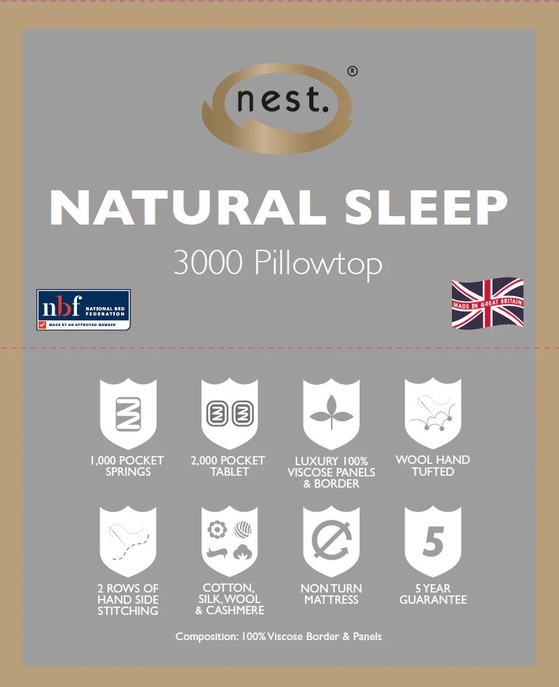 Nest Natural 3000 Pillow Top. - Image 3