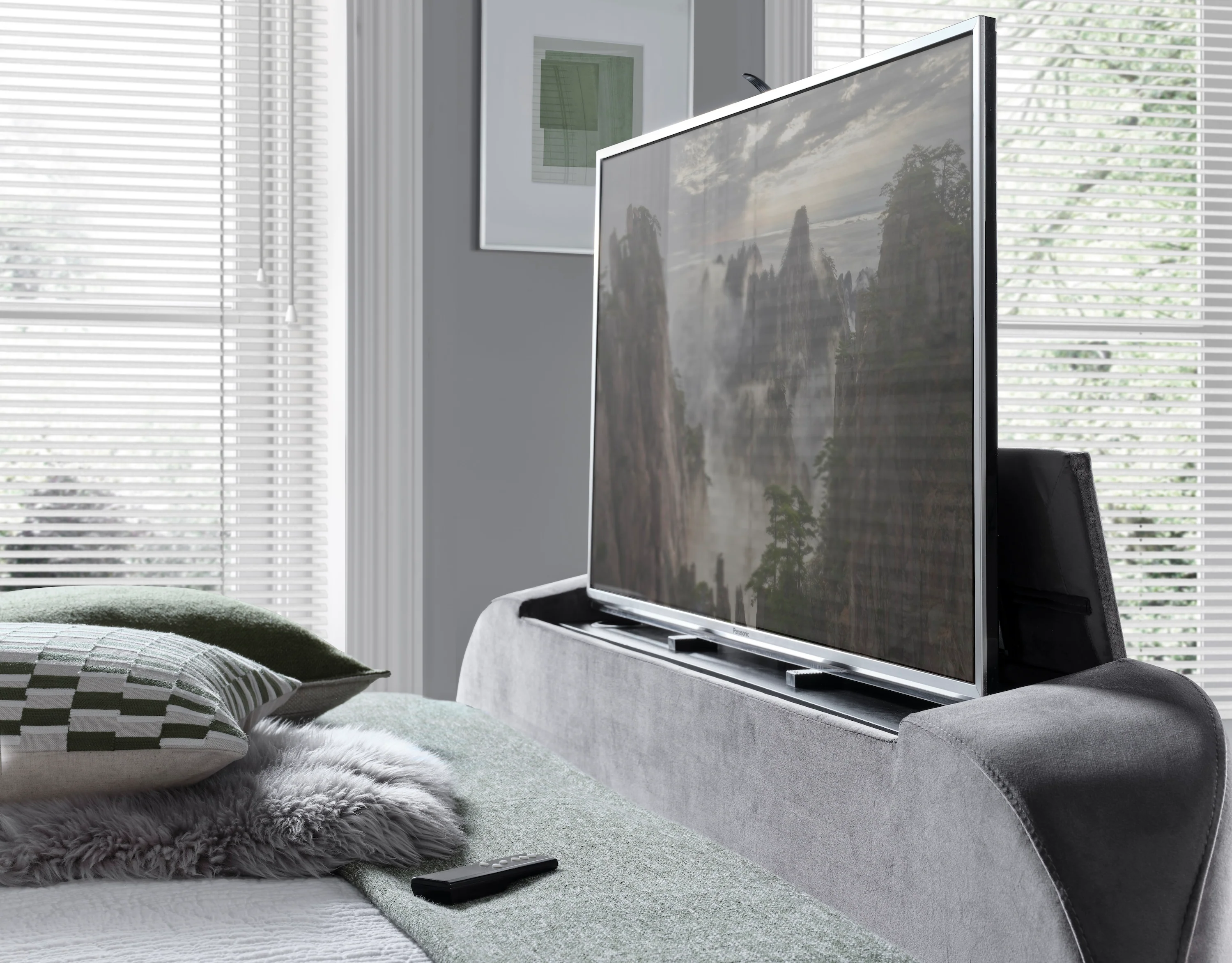 Salisbury Ottoman TV Bed in Grey Velvet - Image 4