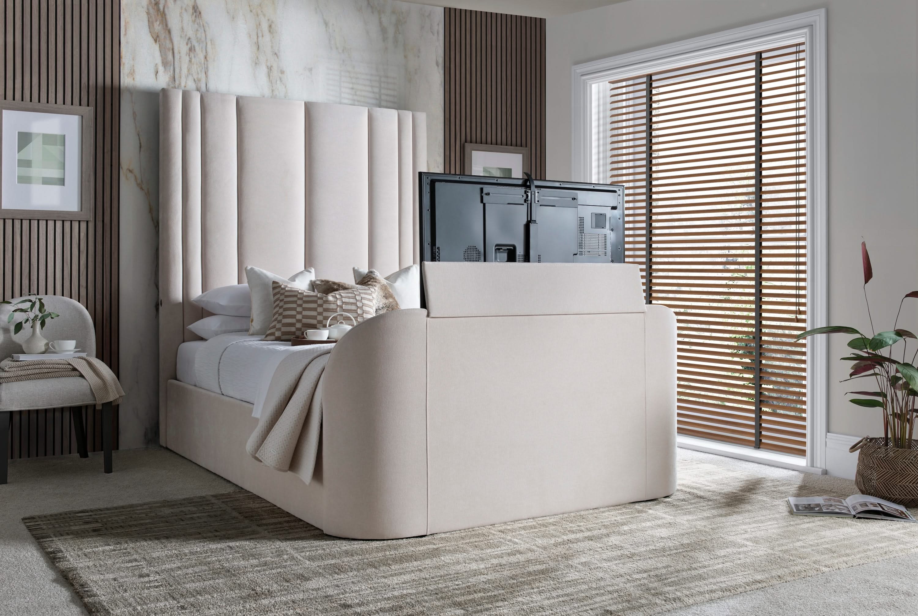 Salisbury Ottoman TV Bed in Soft Cream - Image 3