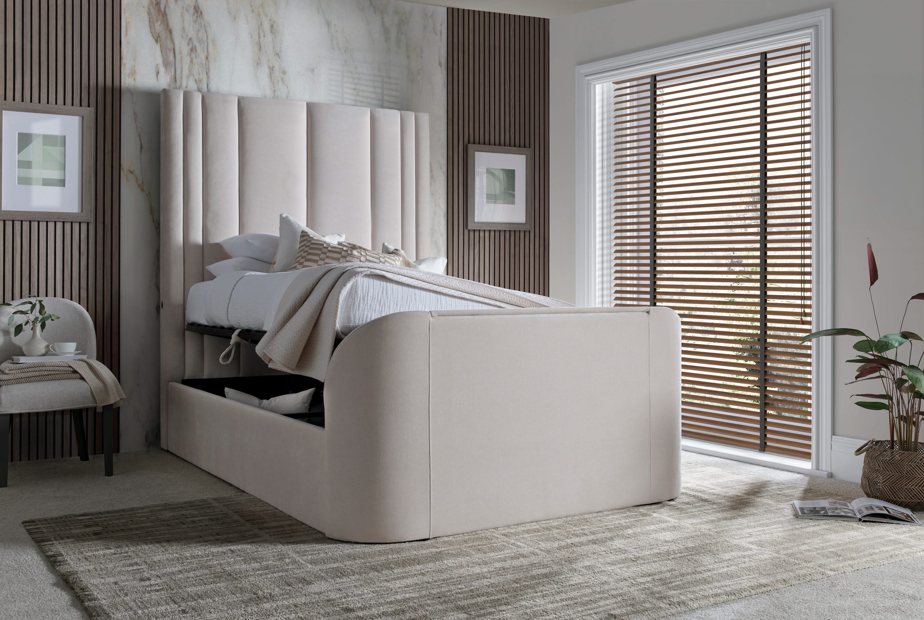 Salisbury Ottoman TV Bed in Soft Cream - Image 4