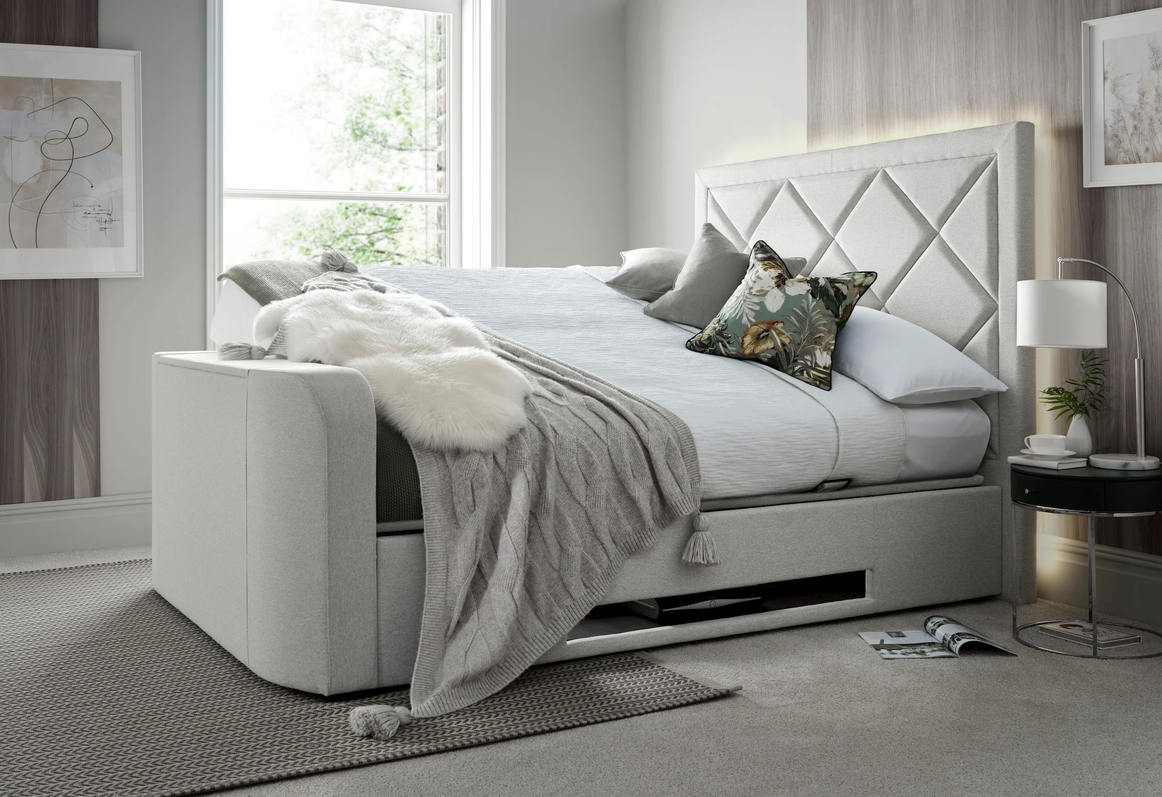 Stanford True Sound 5.1 Pebble Stone Ottoman TV Bed - Image 3