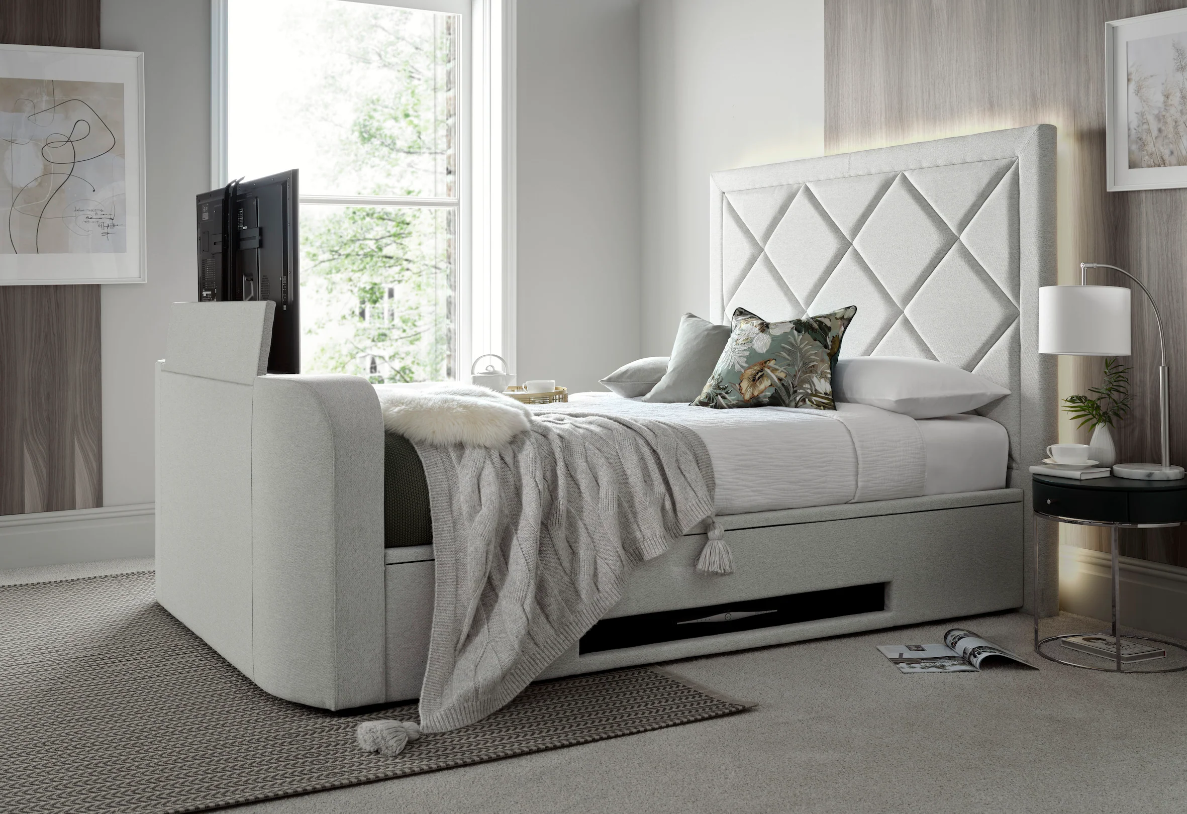 Stanford True Sound 5.1 Pebble Stone Ottoman TV Bed - Image 4