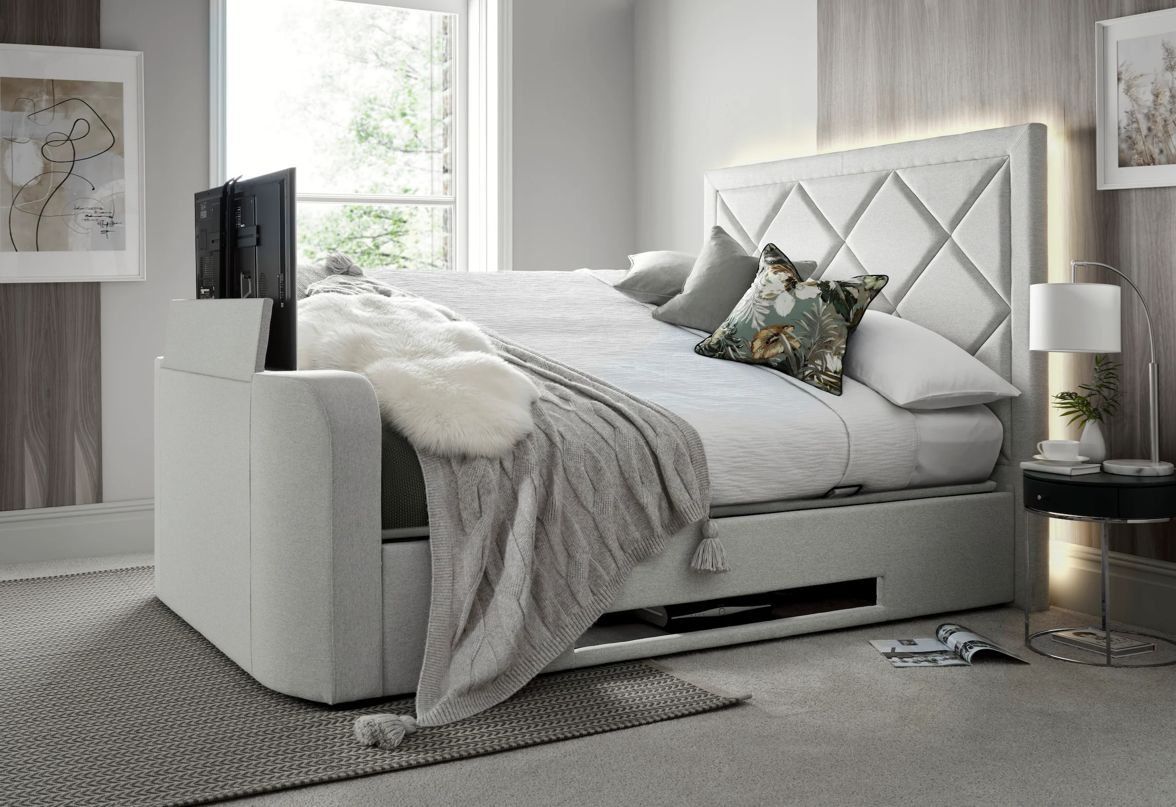 Stanford True Sound 5.1 Pebble Stone Ottoman TV Bed - Image 5