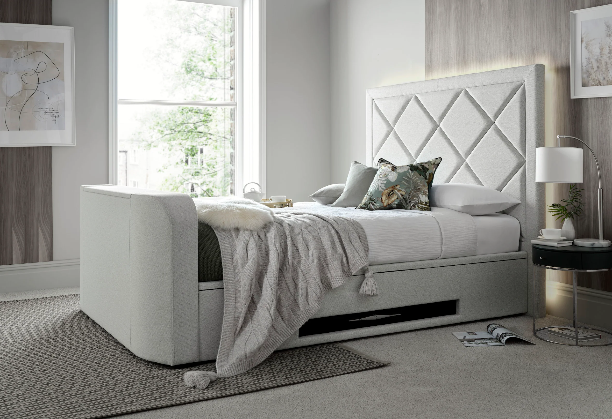 Stanford True Sound 5.1 Pebble Stone Ottoman TV Bed - Image 6