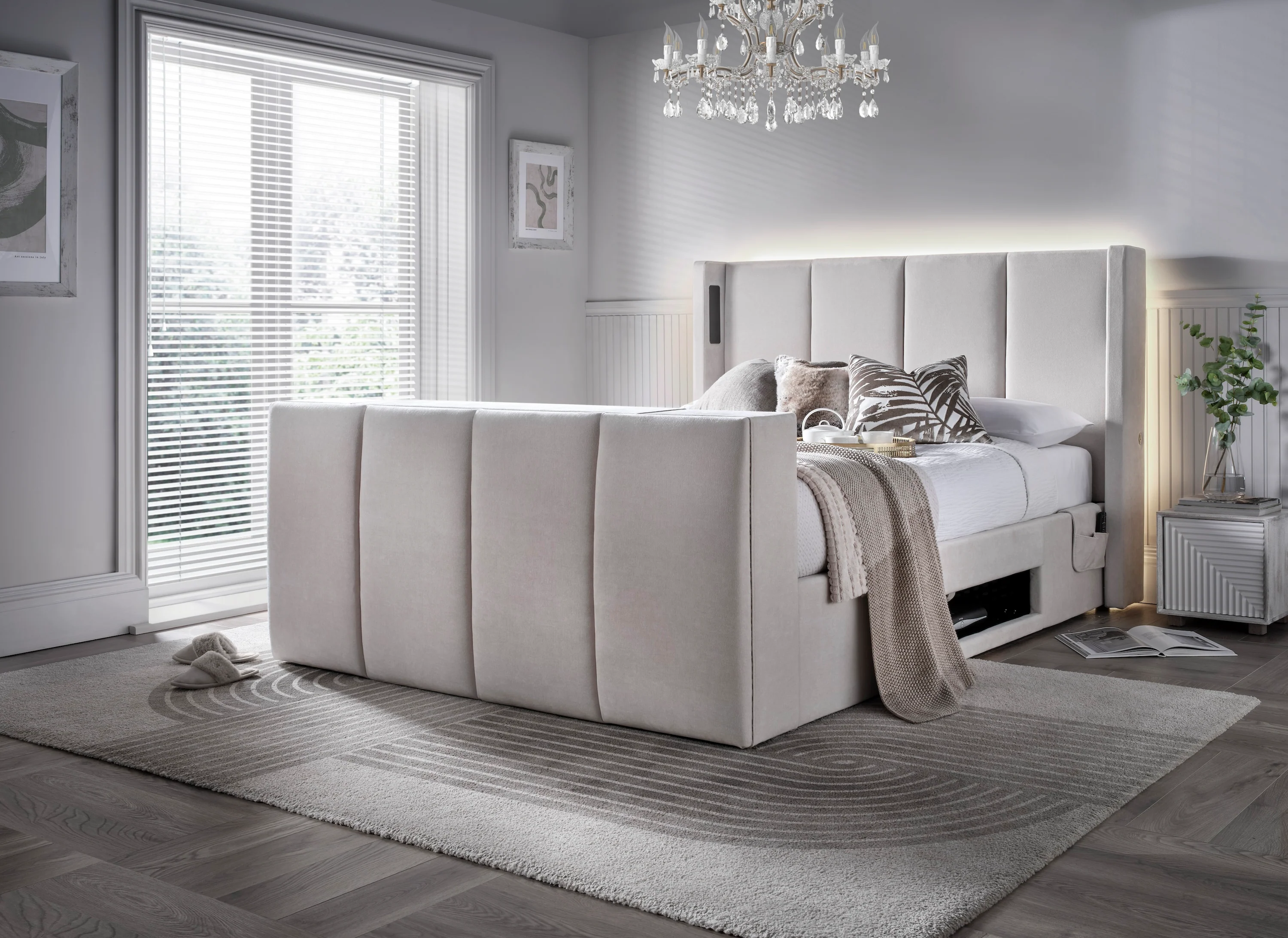 Velar True Sound 5.1 Ottoman TV Bed in Soft Cream - Image 5