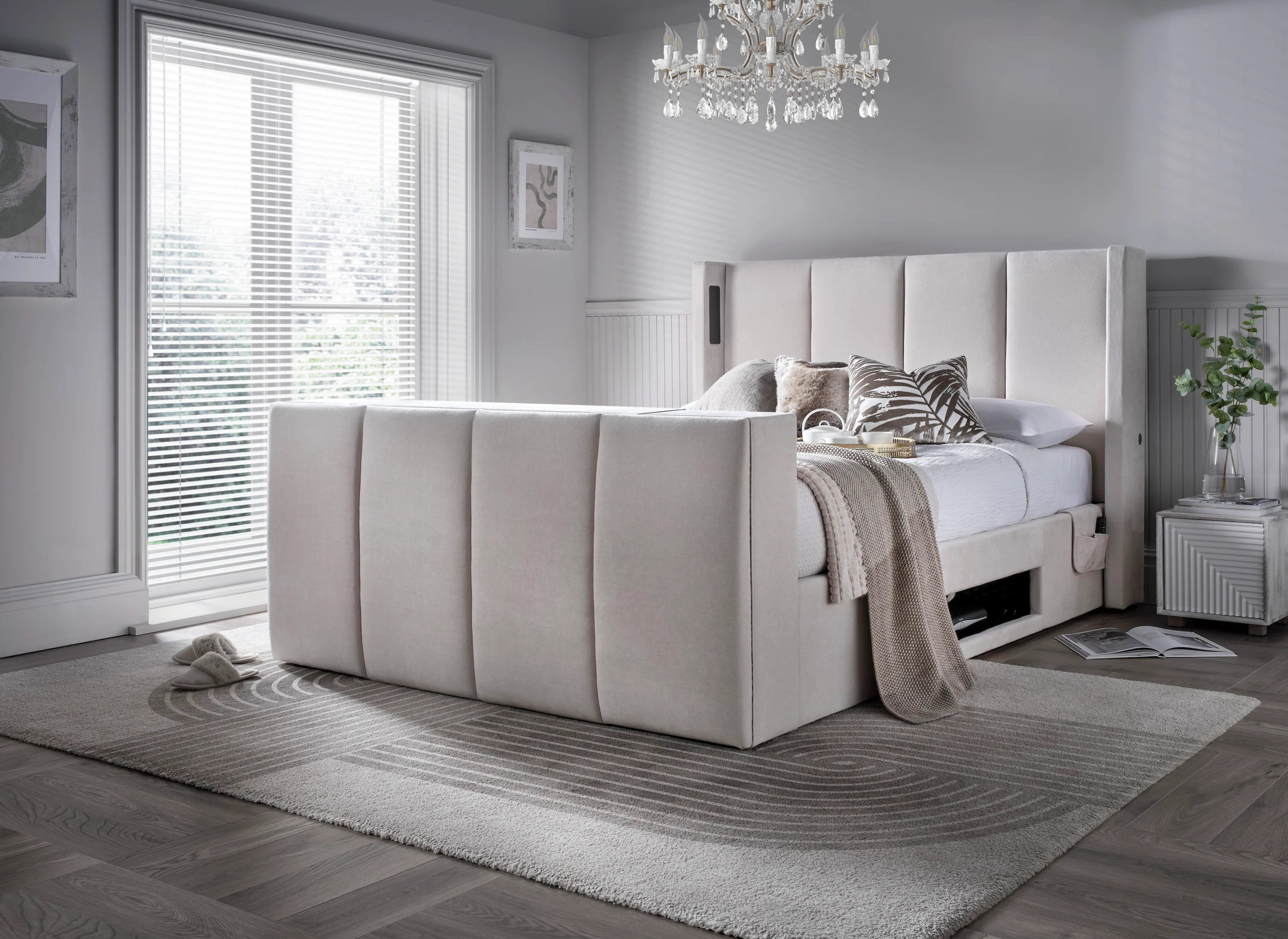 Velar True Sound 5.1 Ottoman TV Bed in Soft Cream - Image 7