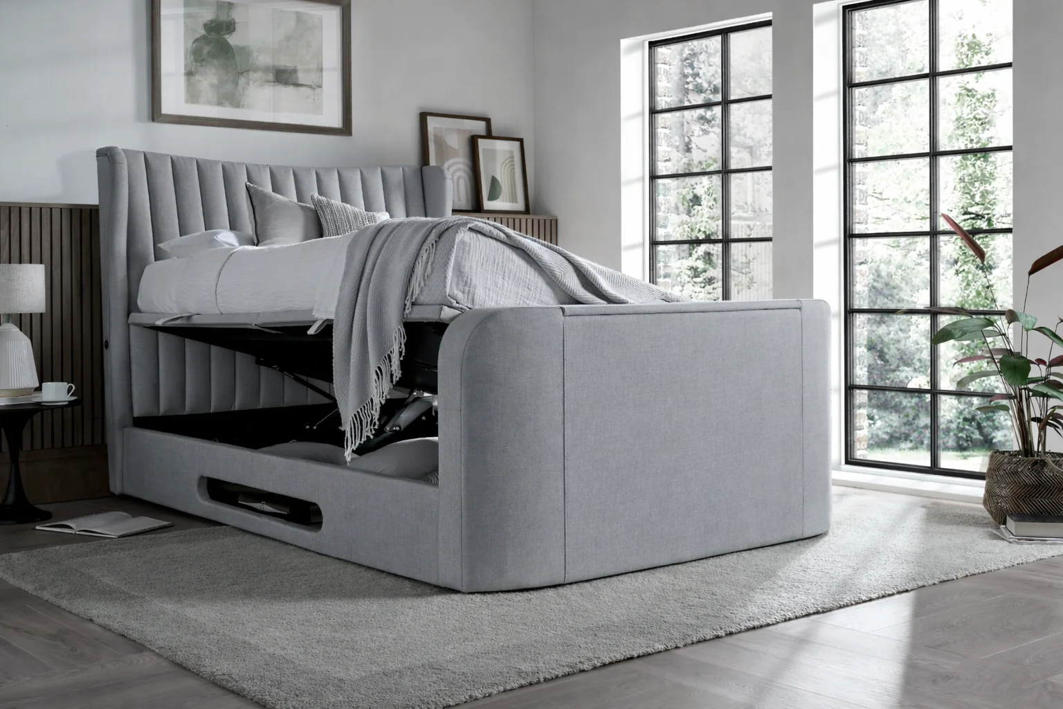 Vogue True Sound 5.1 Ottoman TV Bed in Dusk Fabric - Image 3