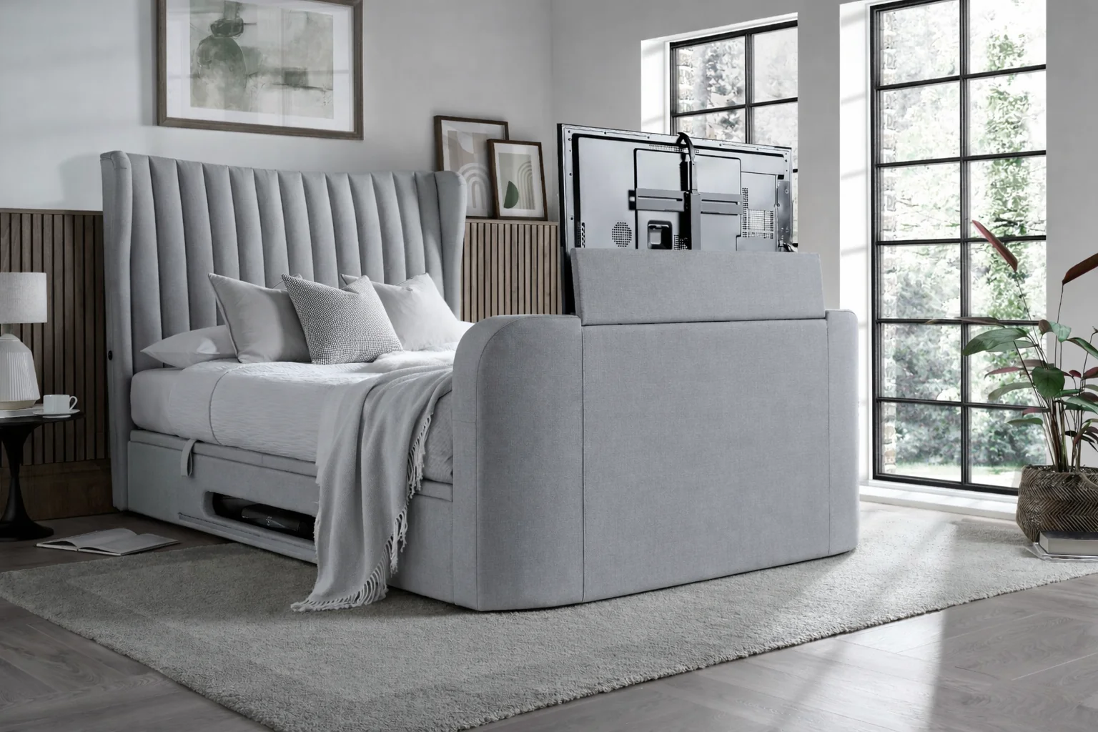 Vogue True Sound 5.1 Ottoman TV Bed in Dusk Fabric - Image 4