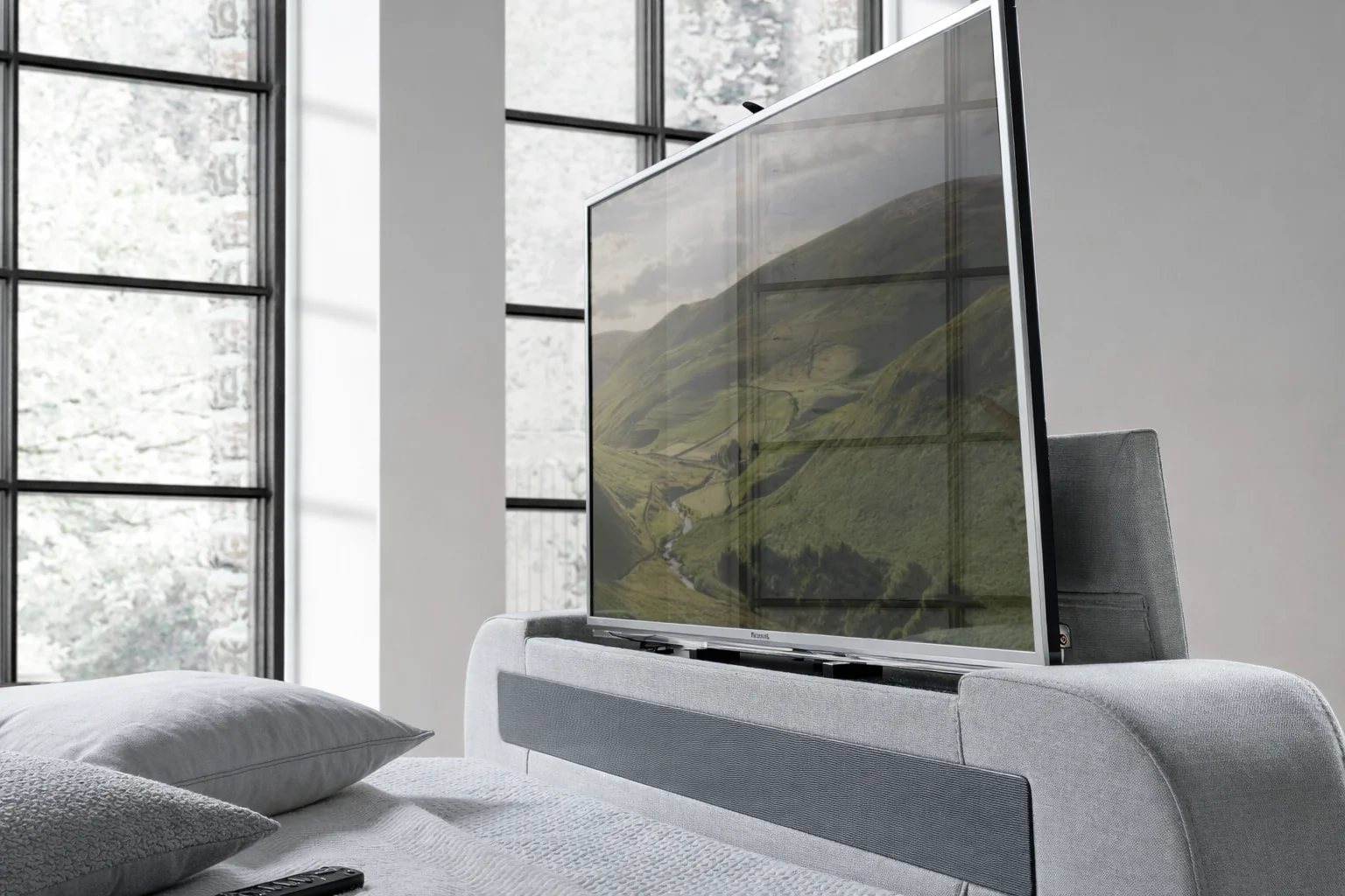 Vogue True Sound 5.1 Ottoman TV Bed in Dusk Fabric - Image 5