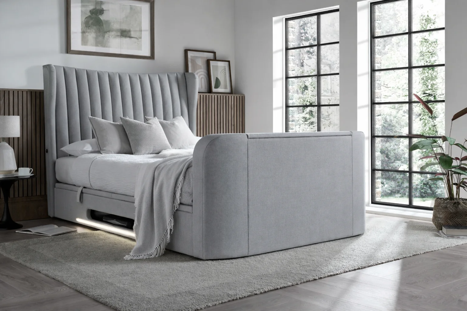 Vogue True Sound 5.1 Ottoman TV Bed in Dusk Fabric - Image 6
