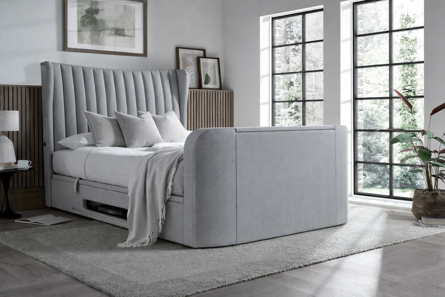 Vogue True Sound 5.1 Ottoman TV Bed in Dusk Fabric - Image 7
