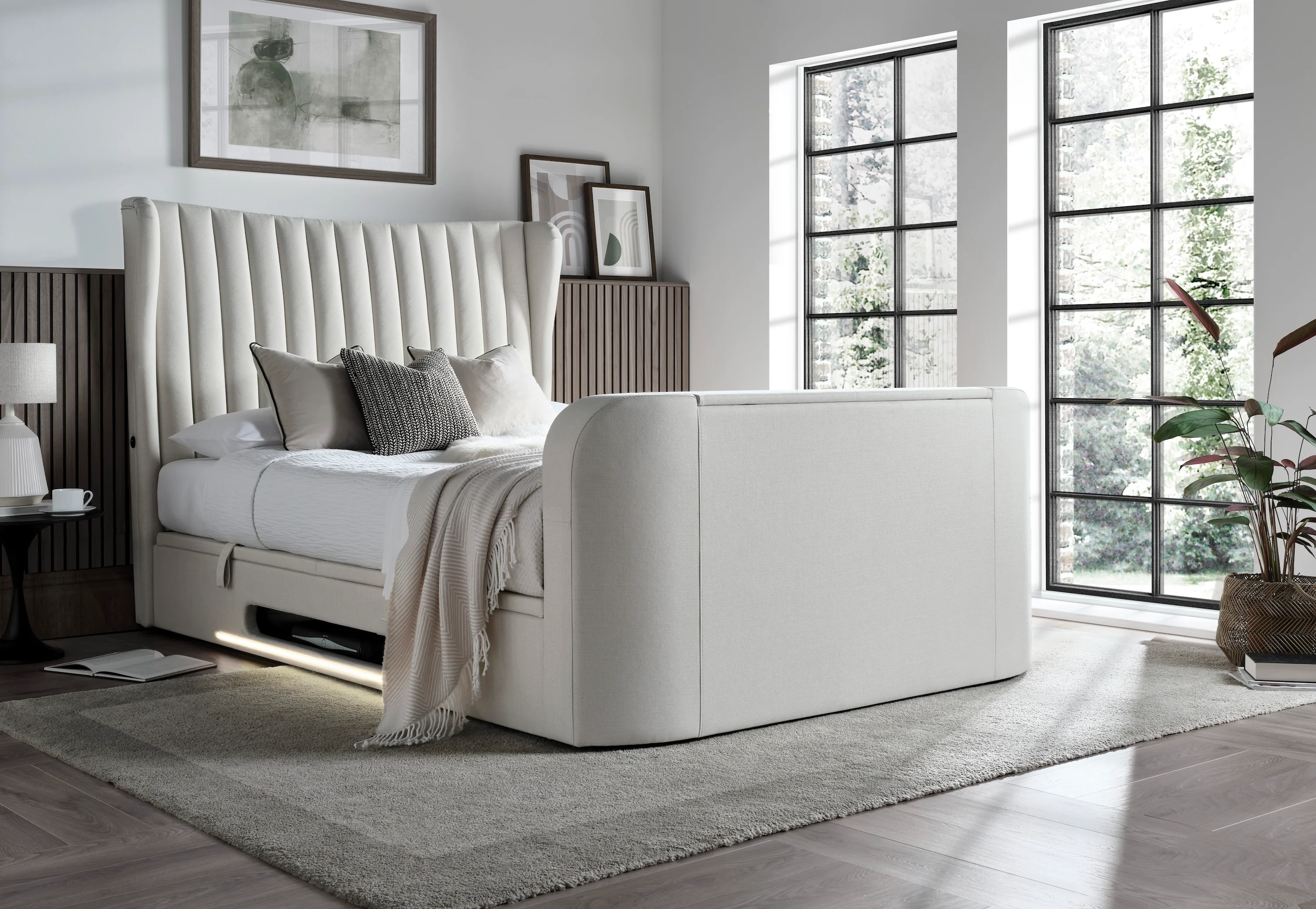Vogue True Sound 5.1 Ottoman TV Bed in Light Stone - Image 6
